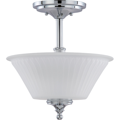 Nuvo Lighting 60/4268  Teller - 2 Light Semi Flush Fixture with Frosted Etched Glass in Polished Chrome Finish